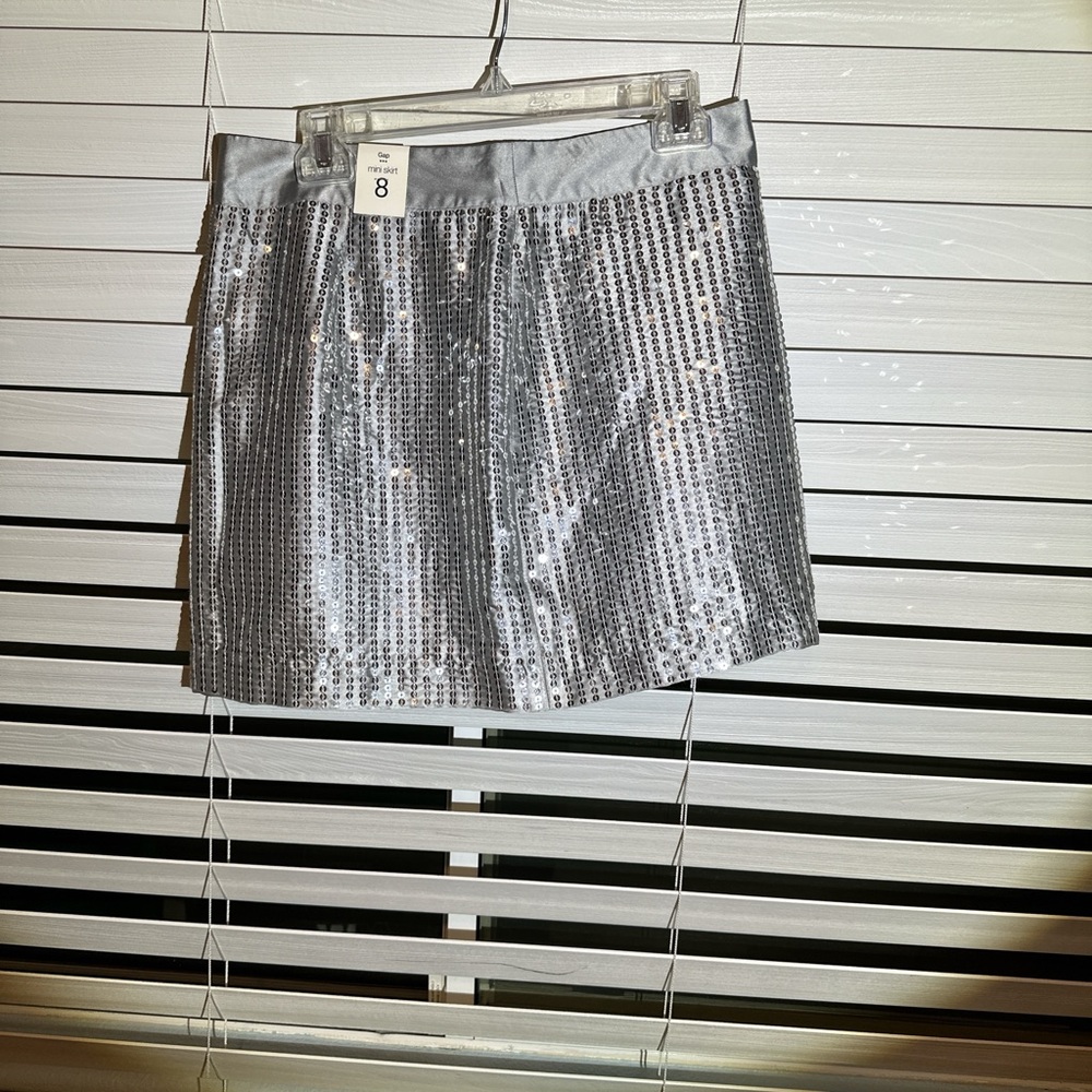 GAP Silver Sequin Mini Skirt A-Line